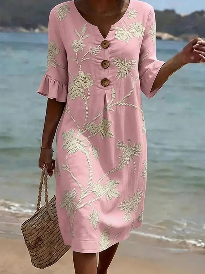 Robe décontractée pour femme avec imprimé floral