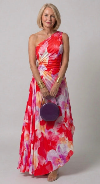 Victoria | Robe Maxi Plissée à Une Épaule