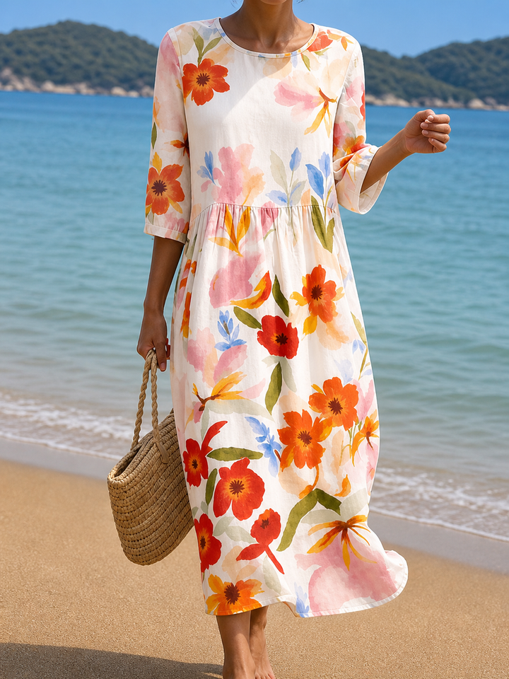 Robe décontractée pour femme avec imprimé floral