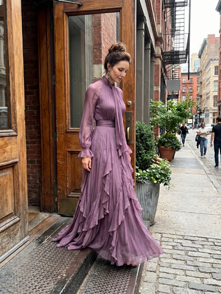 Gloria | Robe Maxi à Col Nœud