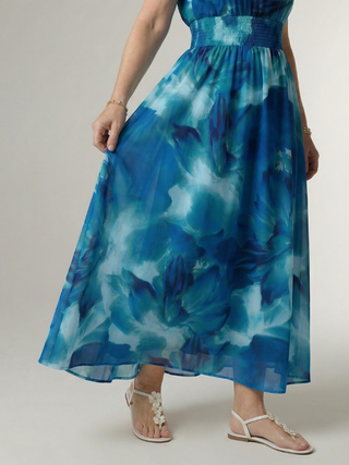 Robe mi-longue Sylin™ à col licou et fronces