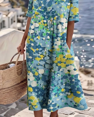 PETRA™ - ROBE MI-LONGUE D’ÉTÉ ÉLÉGANTE À IMPRIMÉ FLORAL