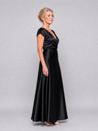 Samouse™ Robe longue à bustier croisé et manches courtes montées