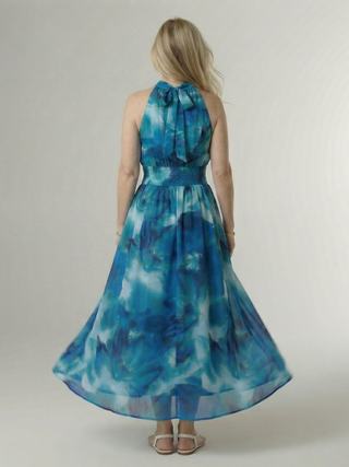Faye | Robe Midi à Col Halter Froncée