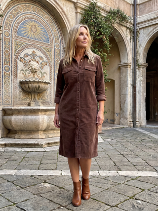 Darcy | Robe Midi à Poche Patch et Boutonnage Avant