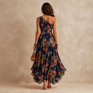 Celeste | Robe Maxi Florale à Une Épaule