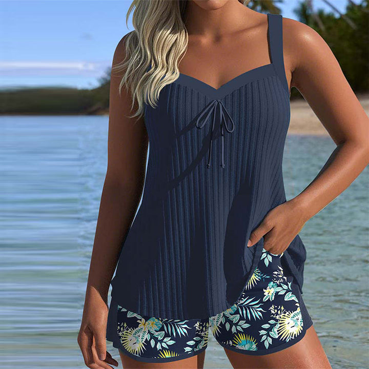 Rocío™ | Tankini rayé avec bas deux pièces