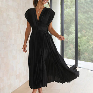 Estella | Robe Midi Plissée Élégante