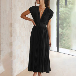 Estella | Robe Midi Plissée Élégante