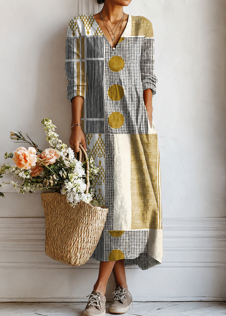 Matilde | Robe longue élégante en patchwork