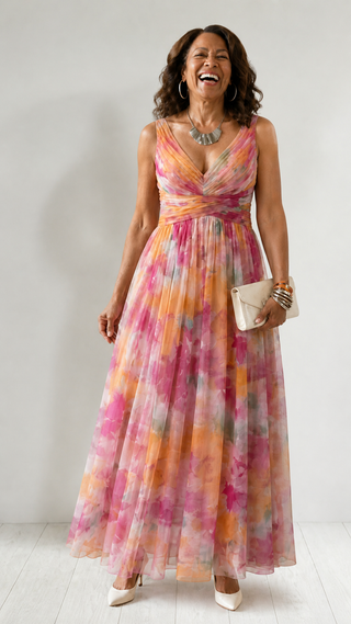 Lindsay | Robe Maxi à Enveloppe Fluide
