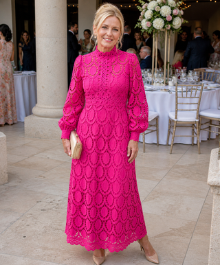 Camille | Robe Midi en Dentelle à Bords Festonnés