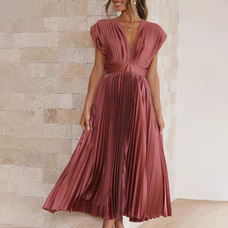 Estella | Robe Midi Plissée Élégante