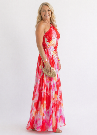 Victoria | Robe Maxi Plissée à Une Épaule