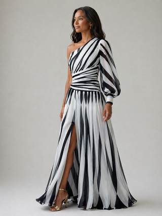 Amelie | Robe Maxi Fluide à Épaule Unique