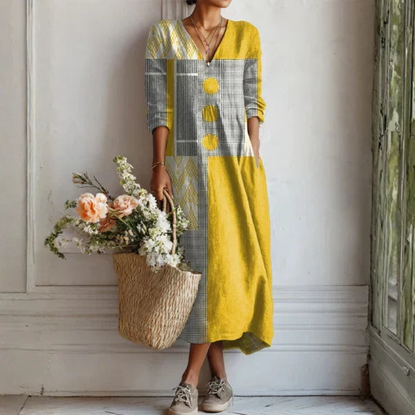 Rosalía | Robe longue à boutons et imprimé coloré