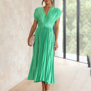 Estella | Robe Midi Plissée Élégante