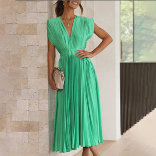 Estella | Robe Midi Plissée Élégante