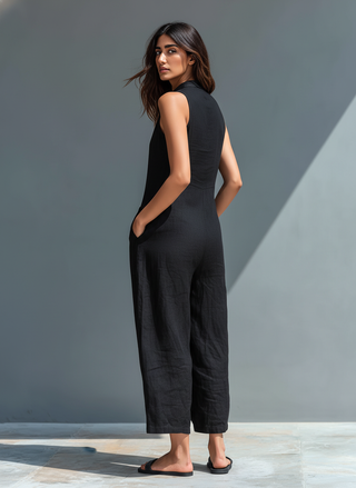 RUTH™ - COMBINAISON ÉLÉGANTE BOUTONNÉE À JAMBE LARGE