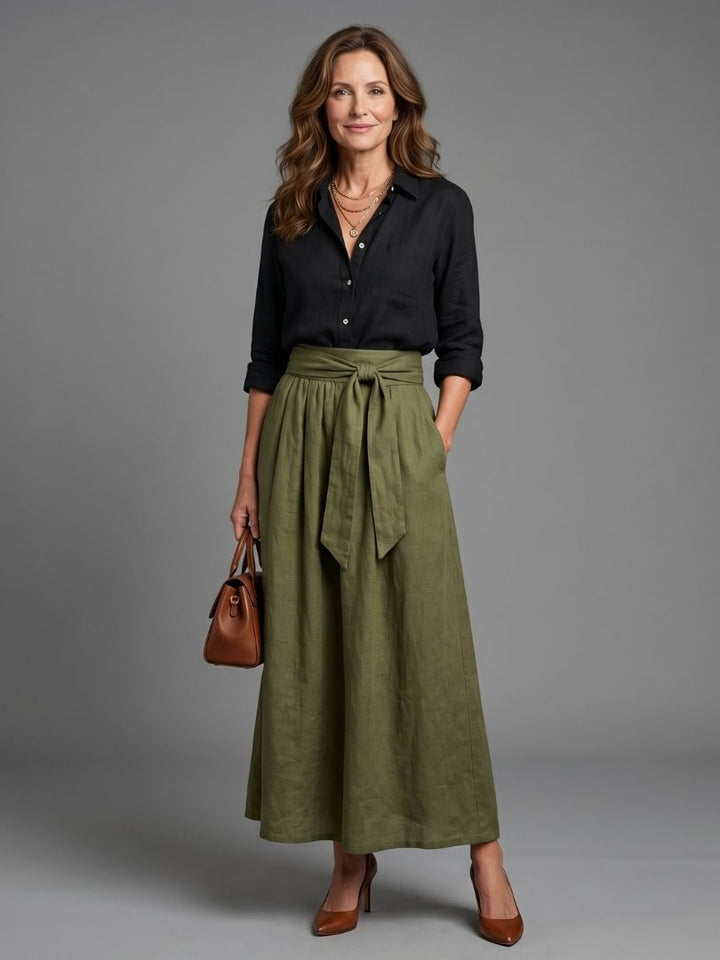 Josette | Ensemble Blouse Élégante & Jupe Midi