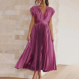 Estella | Robe Midi Plissée Élégante