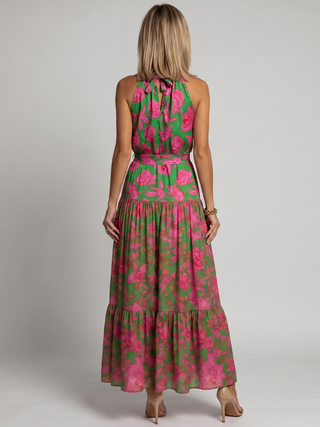 Rowen™ Robe mi-longue drapée à col dos-nu