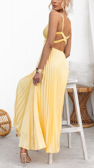 Corinna | Robe Maxi Plissée à Col V