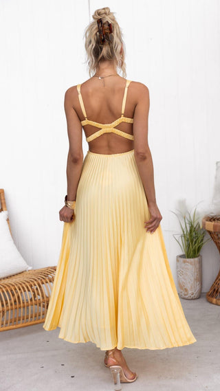 Corinna | Robe Maxi Plissée à Col V