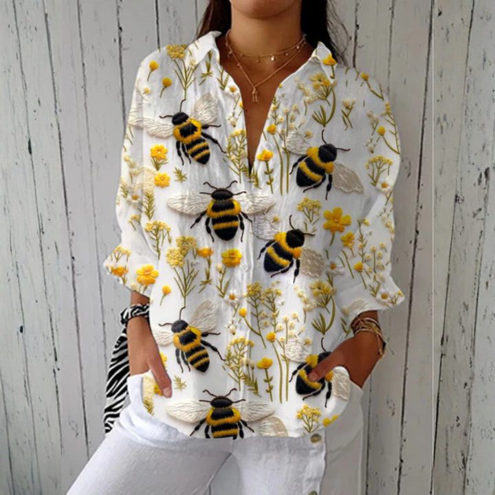 Nathalie™ | Blouse Abeille Dorée