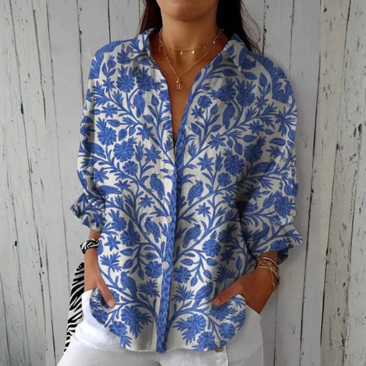 Isabelle™ | Blouse de Jardin Bleue