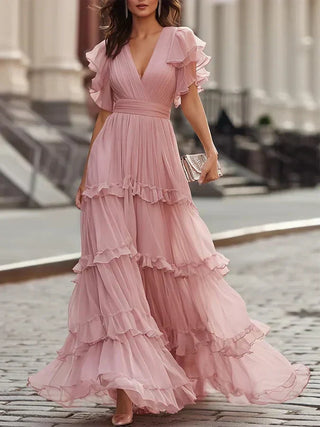 Zoe | Robe Maxi de Mariage Élegante Rose Clair