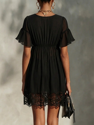 Sanya™ | Robe Mini en Dentelle à Fermeture Éclair