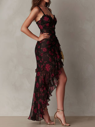 Lowe | Robe à volants florale froncée