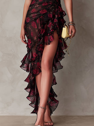 Lowe | Robe à volants florale froncée