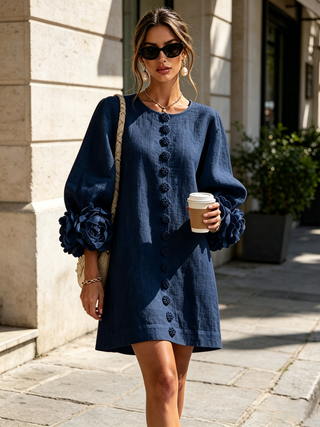 Florence | Robe Mini Boutonnée Florale