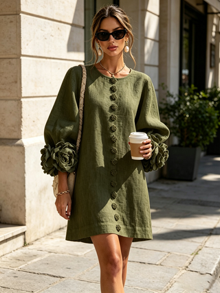 Florence | Robe Mini Boutonnée Florale