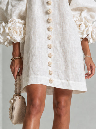 Florence | Robe Mini Boutonnée Florale
