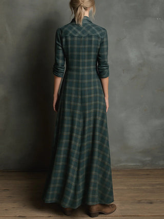 Valentina | Robe longue à carreaux