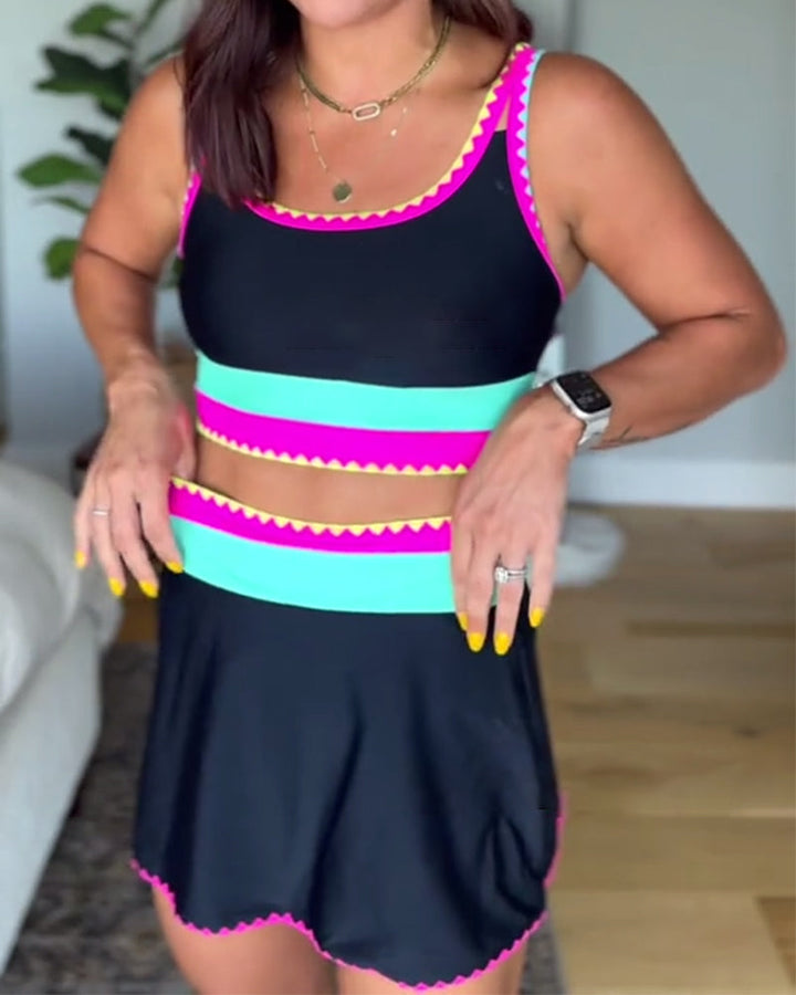 Myra™ | Maillot trois pièces élégant à blocs de couleur
