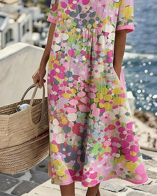 PETRA™ - ROBE MI-LONGUE D’ÉTÉ ÉLÉGANTE À IMPRIMÉ FLORAL