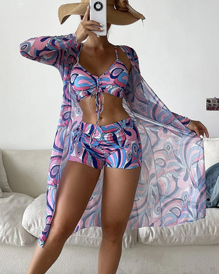 Gabriela™ | Ensemble bikini 3 pièces imprimé