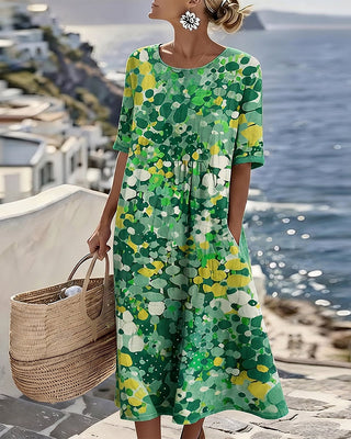 ELENA™ - ROBE MI-LONGUE D’ÉTÉ FLEURIE ÉLÉGANTE