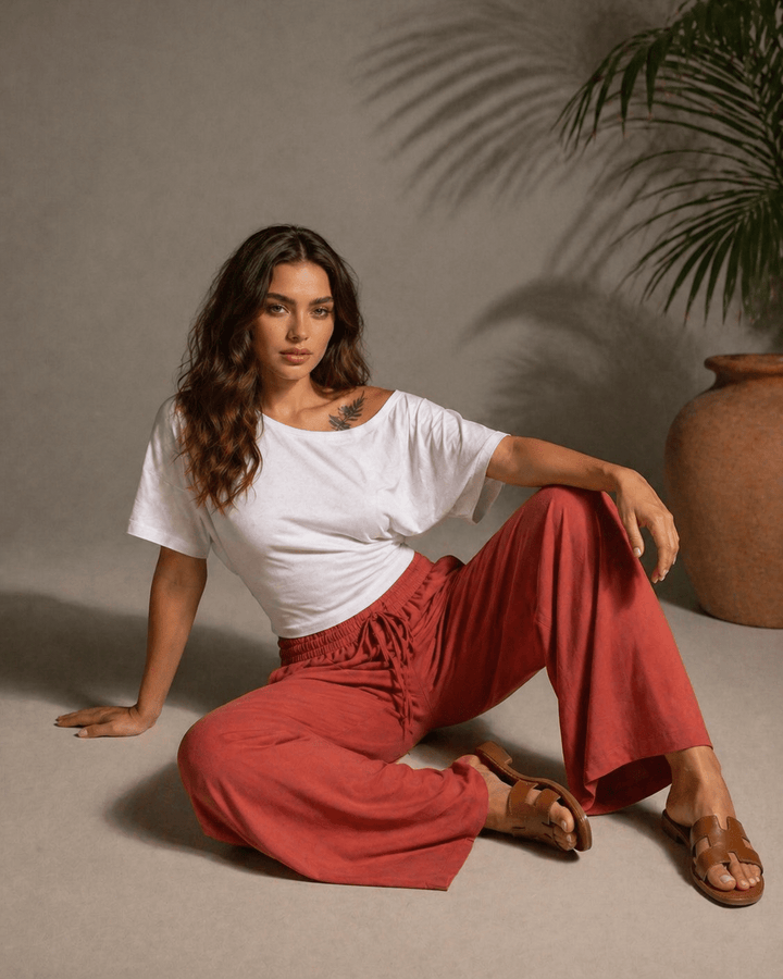 Bianca™ | Pantalon à jambe large et taille élastique – North & Co. Canada