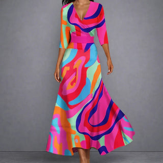 CALLA | Sculpting Floral Maxi Dress for Elegant Confidence - North & Co. Canada