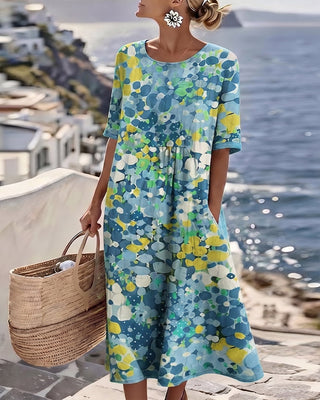 PETRA™ - ROBE MI-LONGUE D’ÉTÉ ÉLÉGANTE À IMPRIMÉ FLORAL