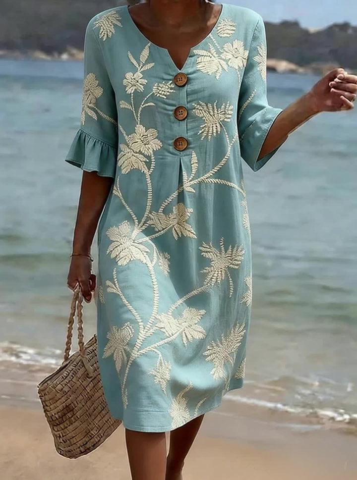 Robe décontractée pour femme avec imprimé floral