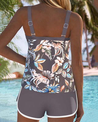 Imke™ | Tankini imprimé sans manches à encolure en U