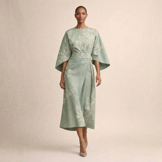 CLEMENTINE | Floral Midi with Sculpted Waist and Airy Elegance - North & Co. Canada