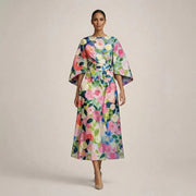 CLEMENTINE | Floral Midi with Sculpted Waist and Airy Elegance - North & Co. Canada