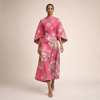CLEMENTINE | Floral Midi with Sculpted Waist and Airy Elegance - North & Co. Canada